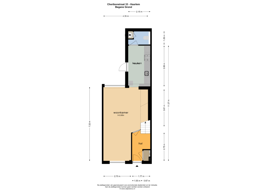 Bekijk plattegrond van BEGANE GROND van Cheribonstraat 33