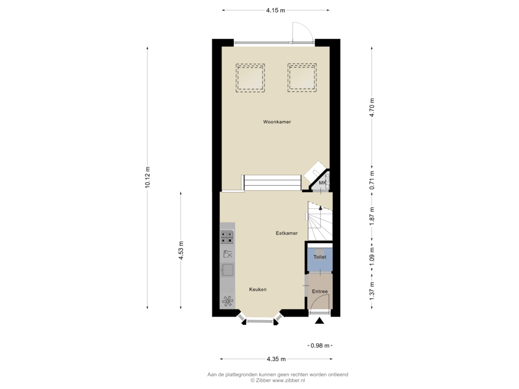 Bekijk plattegrond van Begane grond van Kalf 216