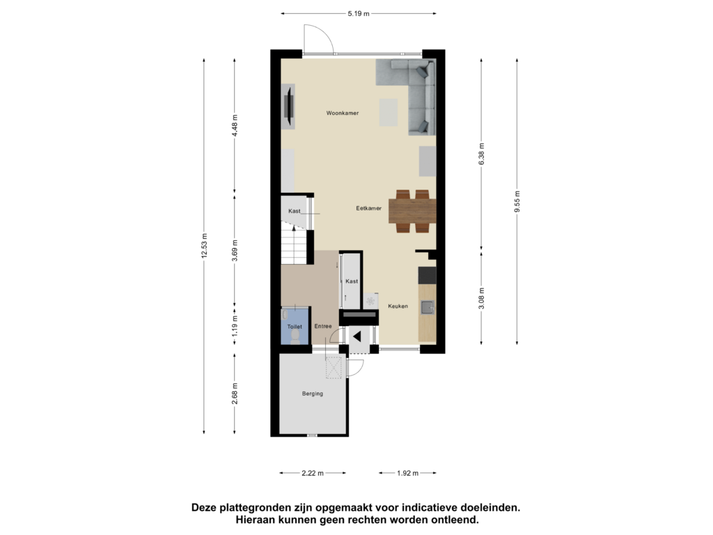 View floorplan of Begane Grond of Huiserf 44