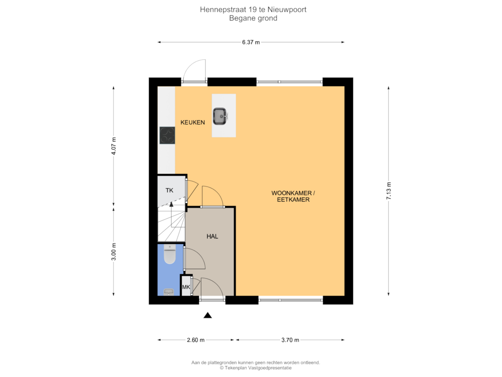 Bekijk plattegrond van Begane grond van Hennepstraat 19