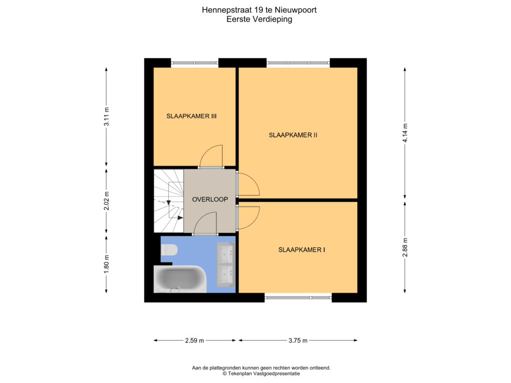 Bekijk plattegrond van Eerste Verdieping van Hennepstraat 19