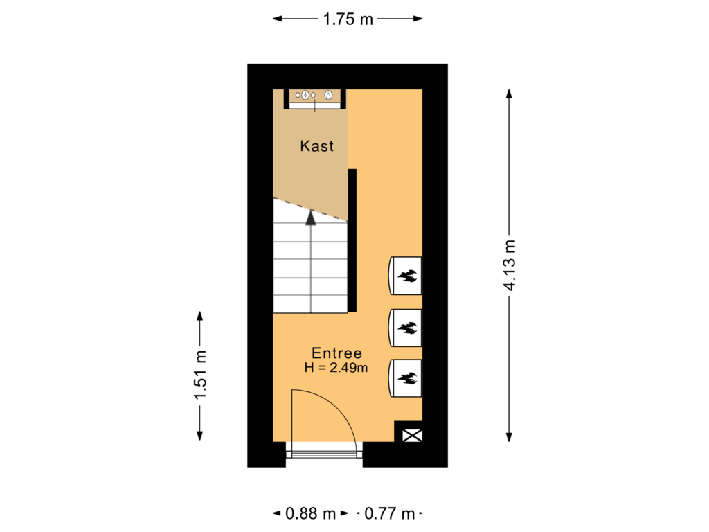 Bekijk plattegrond van Begane grond van Adriaan Mulderstraat 1