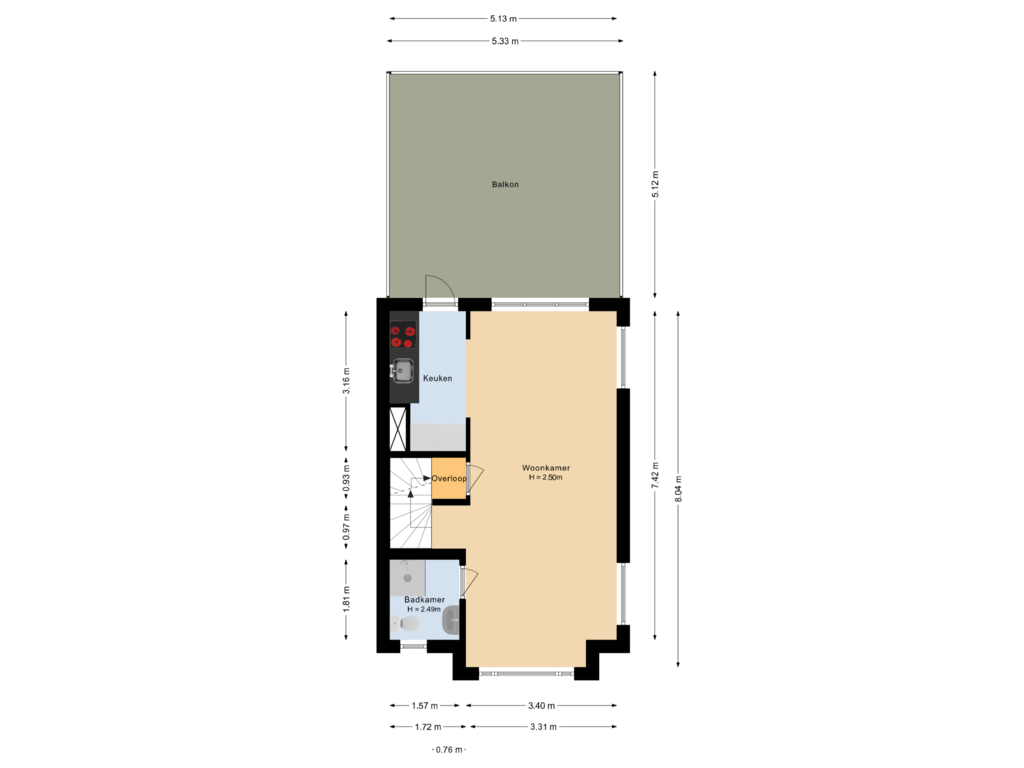 Bekijk plattegrond van Eerste verdieping van Adriaan Mulderstraat 1