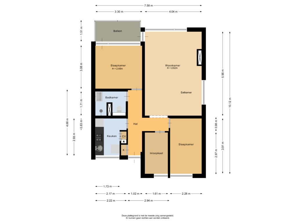 Bekijk plattegrond van Appartement van Bunchestraat 68