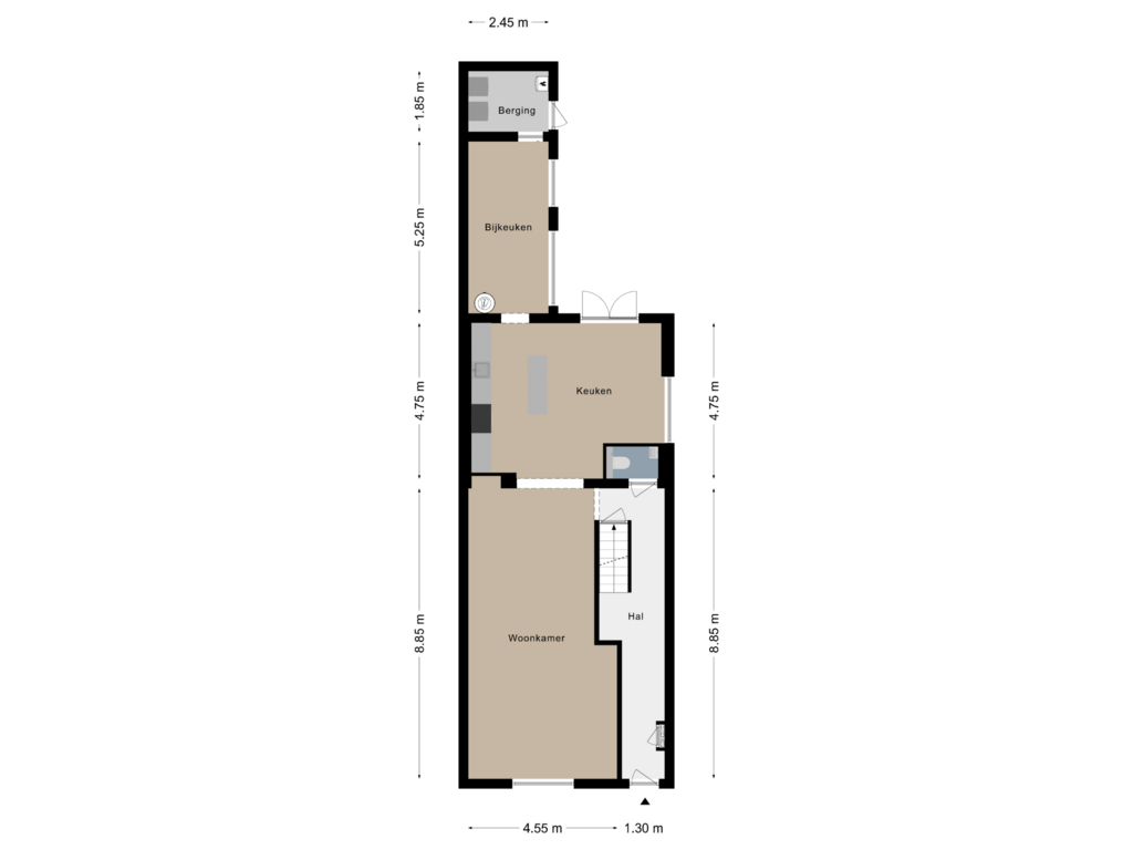 Bekijk plattegrond van Begane grond van Dorpstraat 14