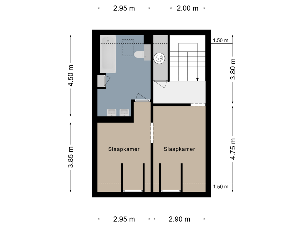 Bekijk plattegrond van Verdieping 2 van Dorpstraat 14