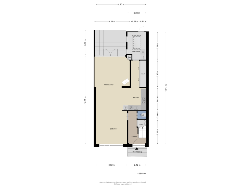 View floorplan of Begane Grond of Hamburgerweg 42