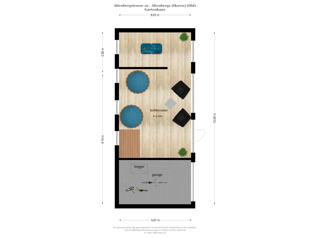 Bekijk plattegrond van Gartenhaus van Altenberger Straße 10