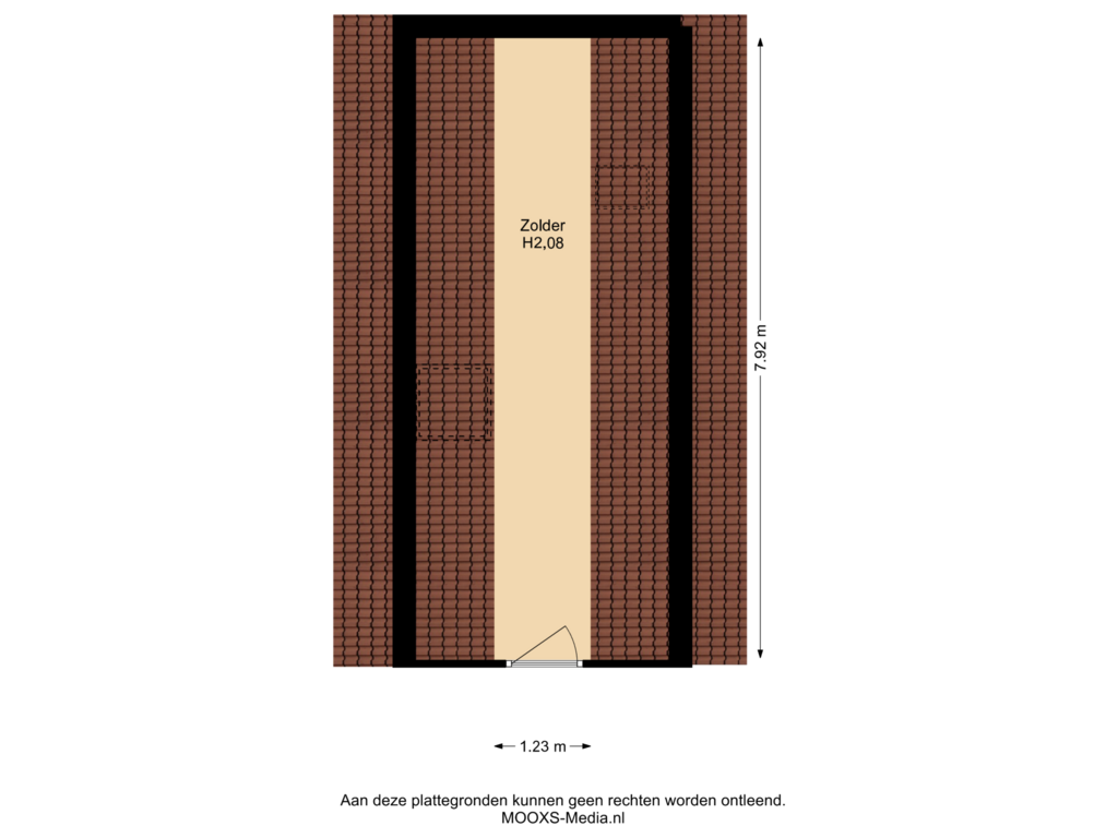 View floorplan of Zolder of Breestraat 4-A