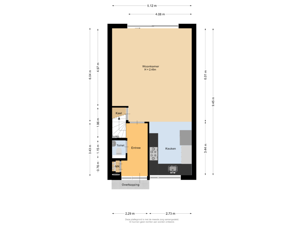 Bekijk plattegrond van Begane grond van Botterstraat 10