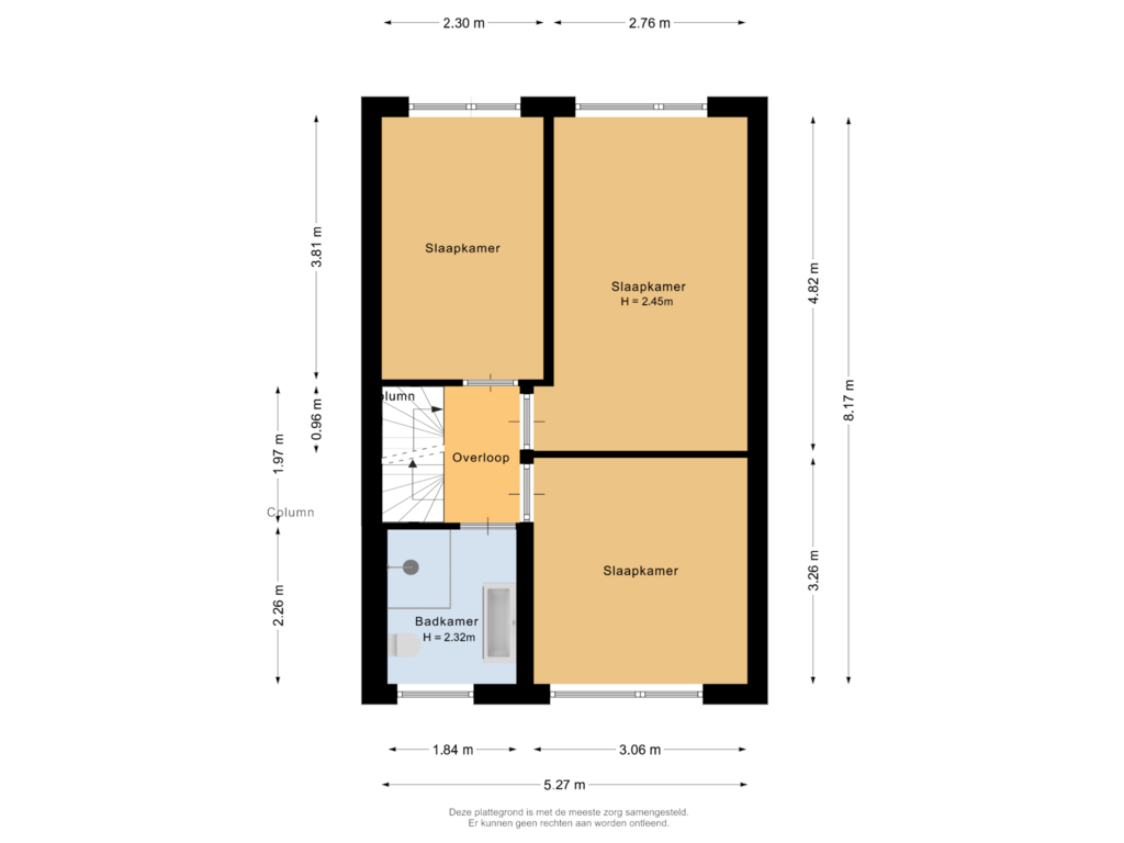 Bekijk plattegrond van Eerste verdieping van Botterstraat 10