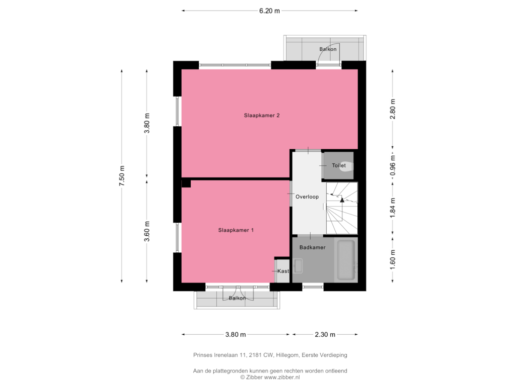 Bekijk plattegrond van Eerste verdieping van Prinses Irenelaan 11