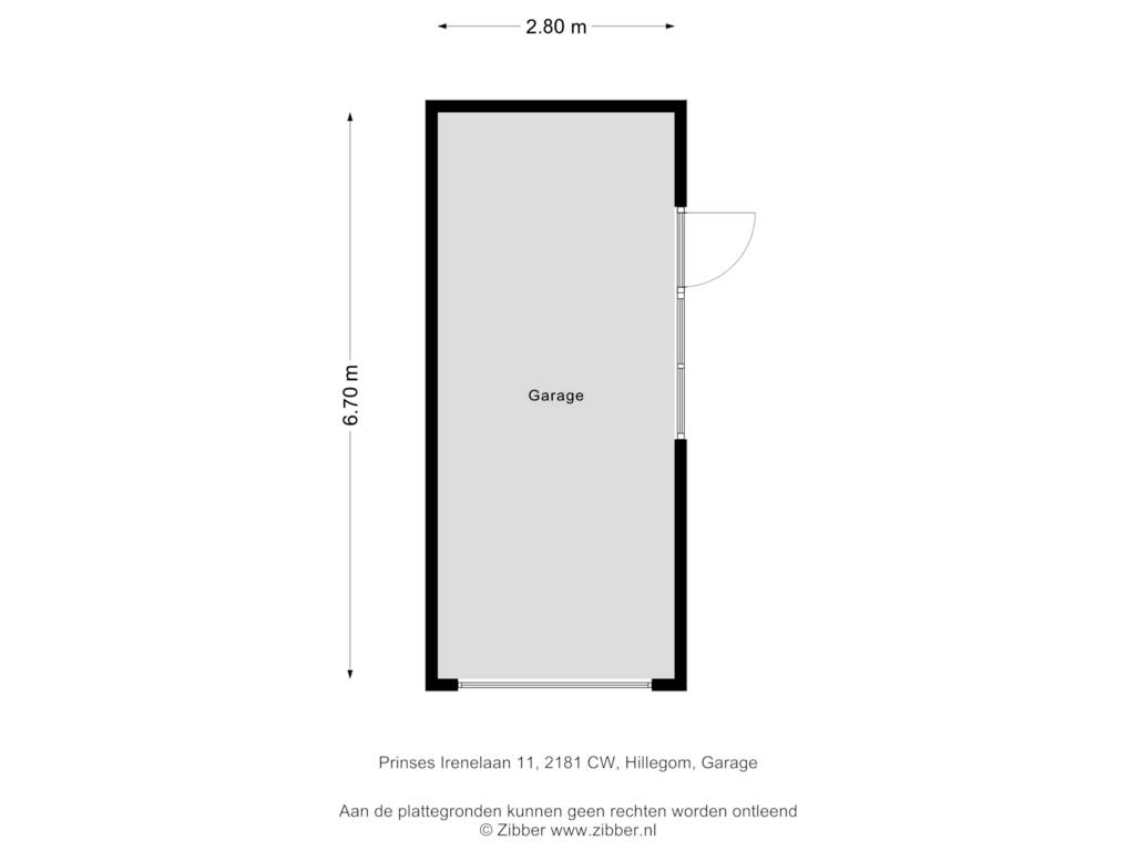 Bekijk plattegrond van Garage van Prinses Irenelaan 11