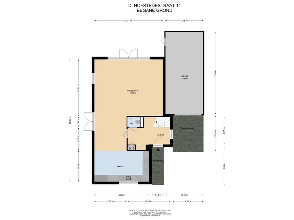 Bekijk plattegrond van Begane grond van D. Hofstedestraat 11