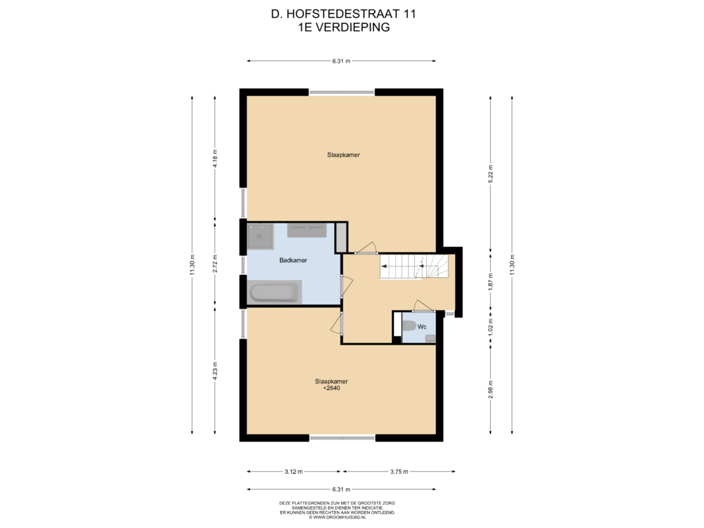 Bekijk plattegrond van 1E Verdieping van D. Hofstedestraat 11