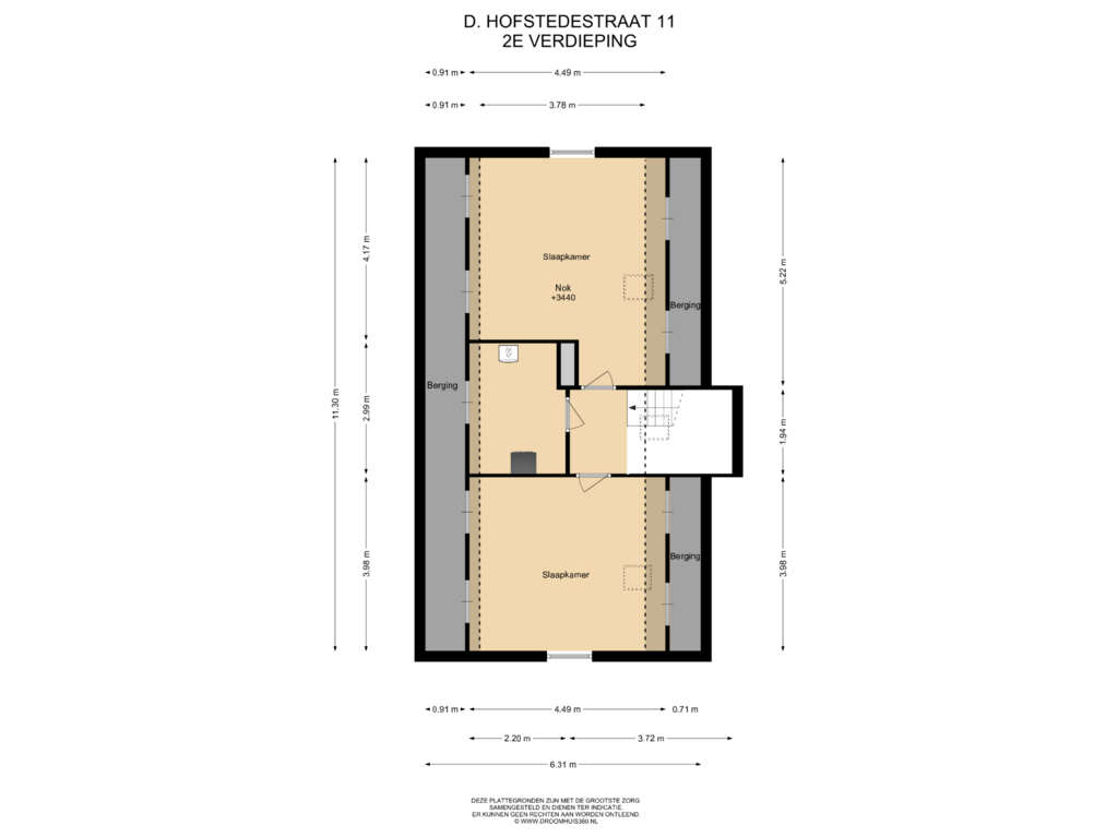 Bekijk plattegrond van 2E Verdieping van D. Hofstedestraat 11