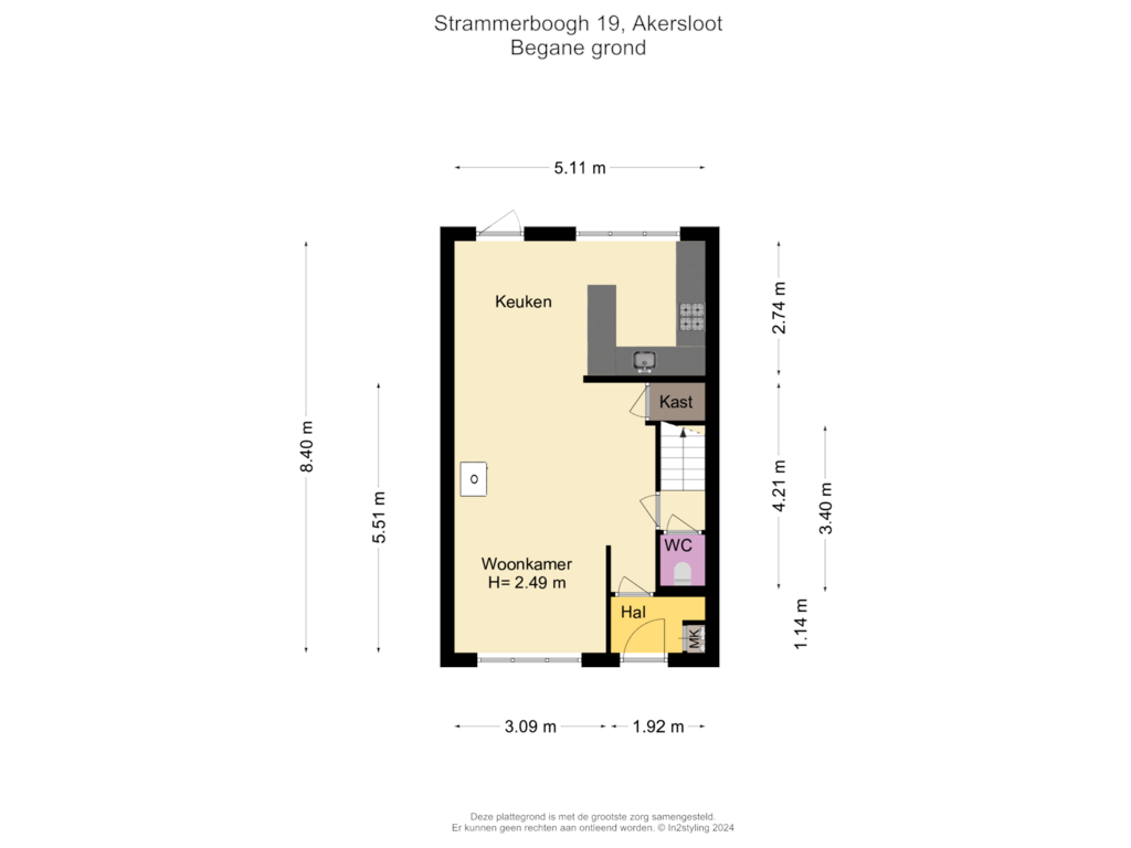 View floorplan of Begane grond of Strammerboogh 19