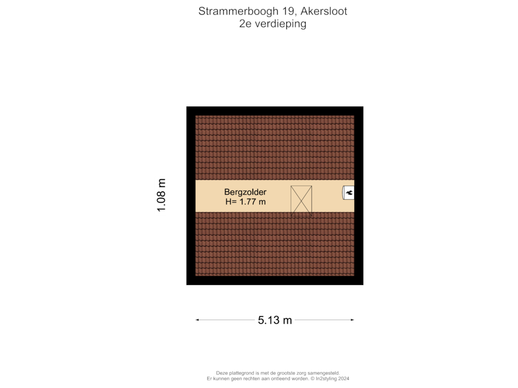 View floorplan of 2e verdieping of Strammerboogh 19