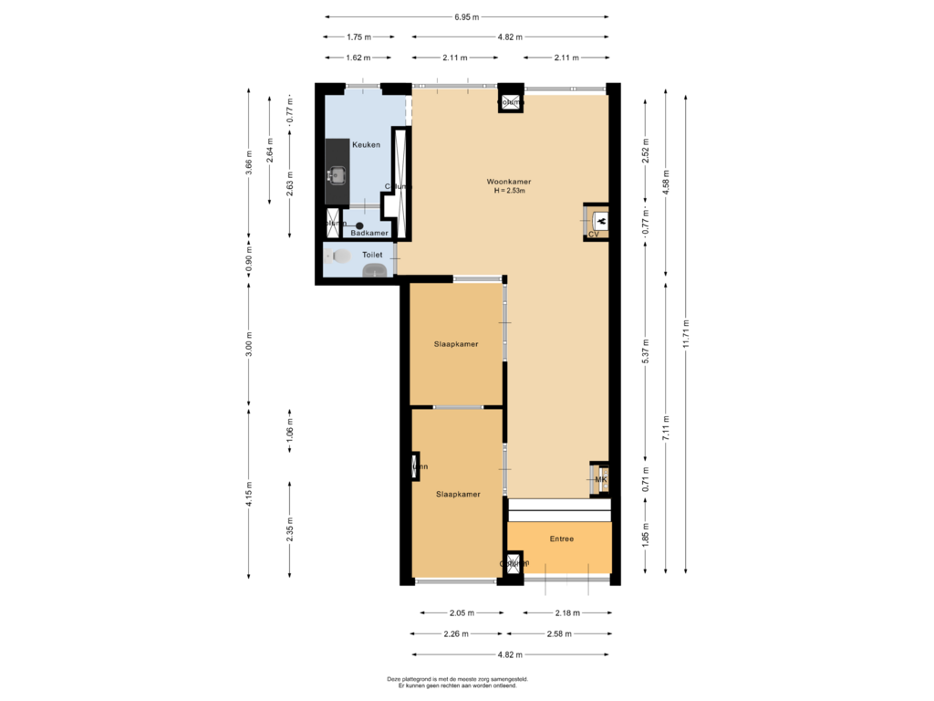 View floorplan of Alternatief of Grote Visserijstraat 24-C