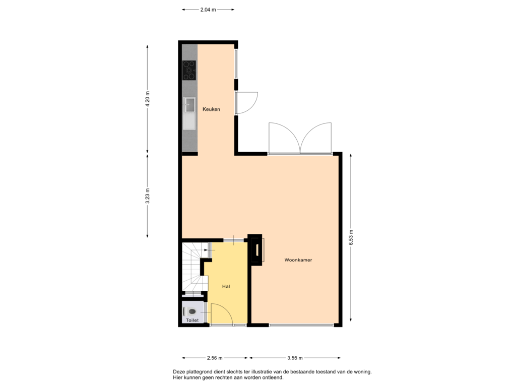 Bekijk plattegrond van Begane grond van Beethovenstraat 38