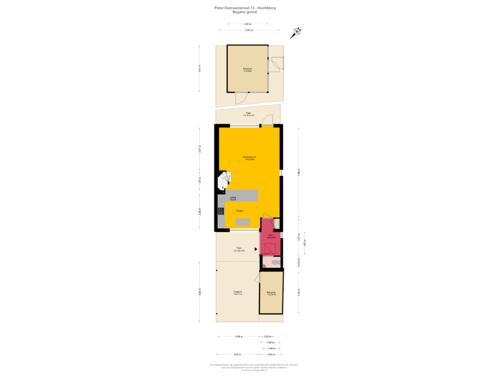 Bekijk plattegrond van Begane grond van Pater Damiaanstraat 73