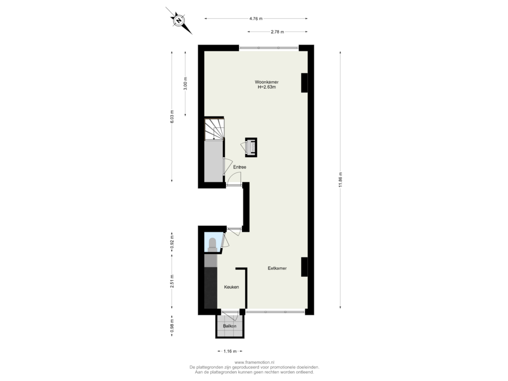 Bekijk plattegrond van Verdieping 2 van Noorderhavenkade 26-C02