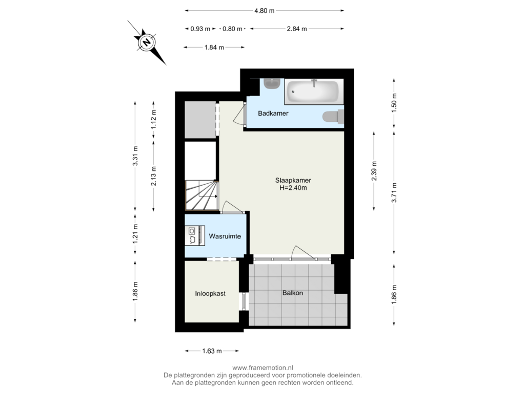 Bekijk plattegrond van Verdieping 4 van Noorderhavenkade 26-C02