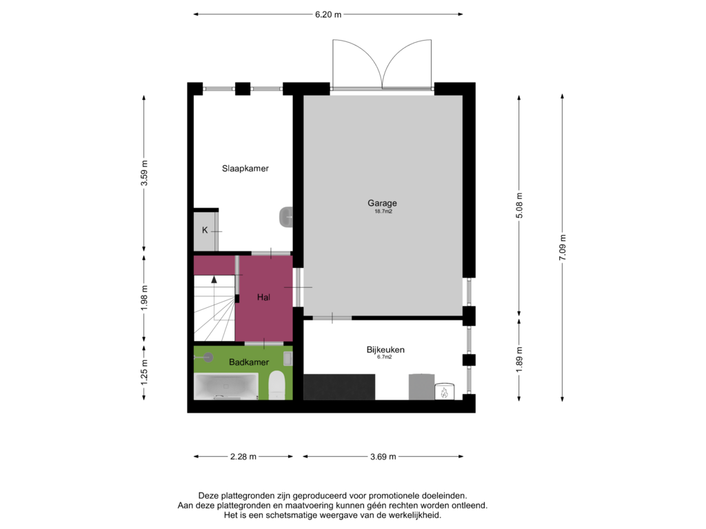 Bekijk plattegrond van Souterrain van Genteldijk 6