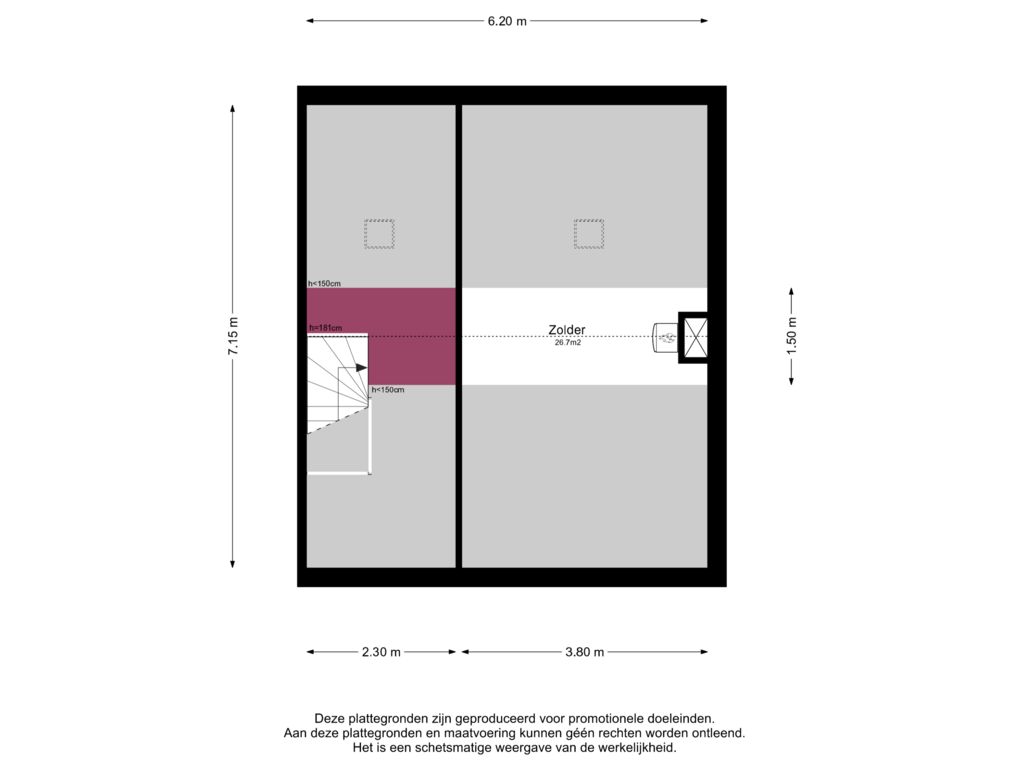 Bekijk plattegrond van Zolder van Genteldijk 6