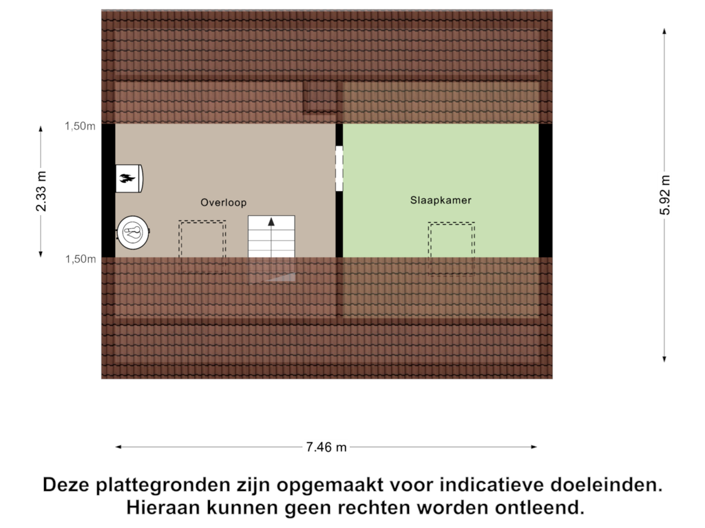 Bekijk plattegrond van Tweede Verdieping van Leenderweg 35-A