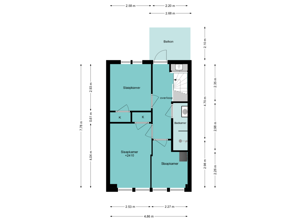 Bekijk plattegrond van 1E Verdieping van Koningsstraat 100