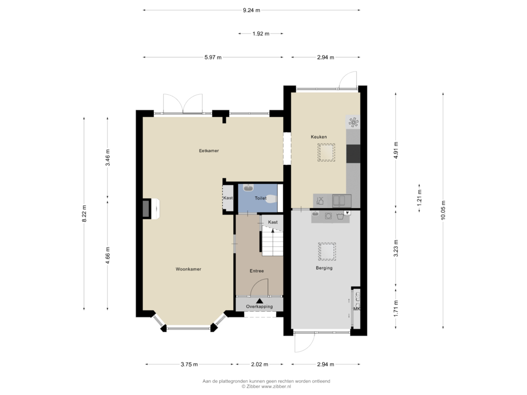 Bekijk plattegrond van Begane Grond van Wilhelminastraat 13