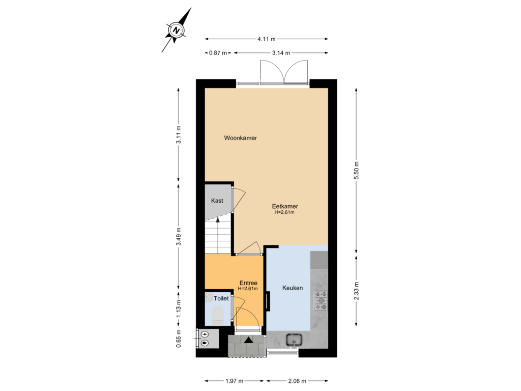 Bekijk plattegrond van Begane Grond van Snelliuslaan 15