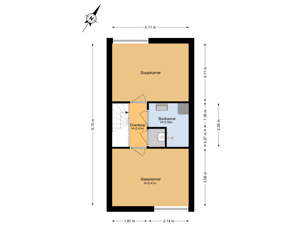 Bekijk plattegrond van 1e Verdieping van Snelliuslaan 15