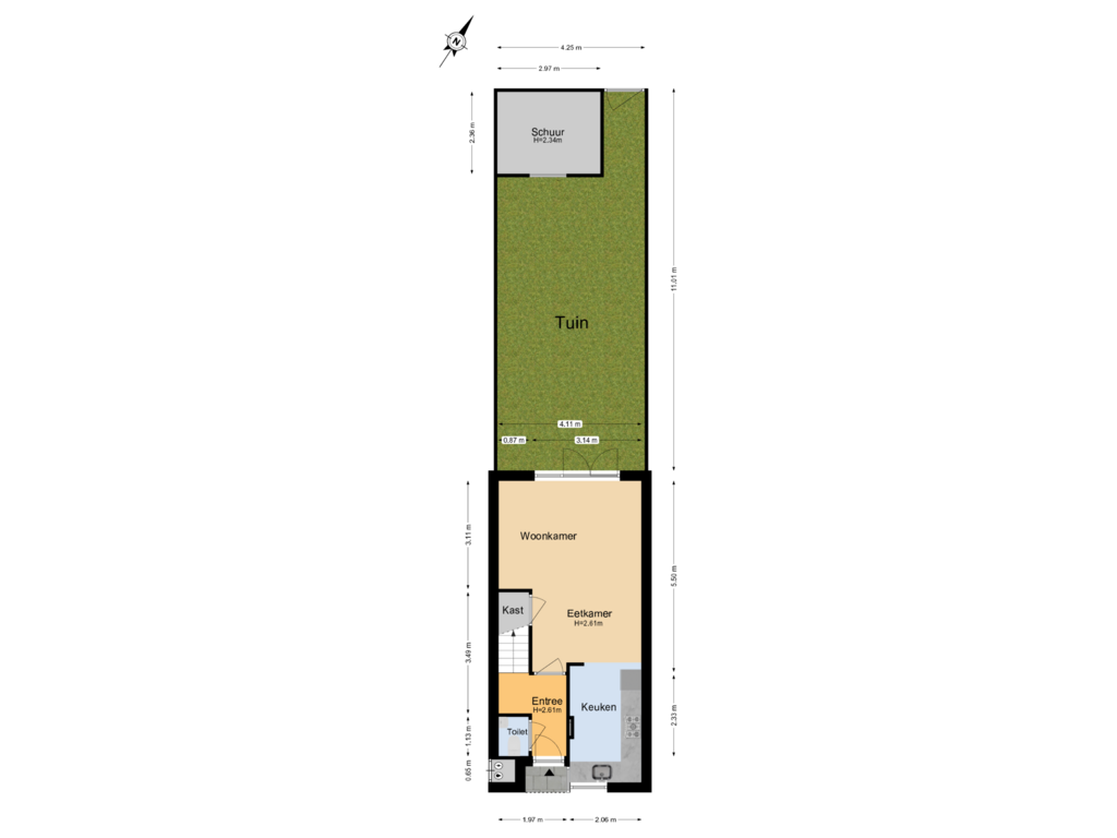 Bekijk plattegrond van Begane Grond + Tuin van Snelliuslaan 15