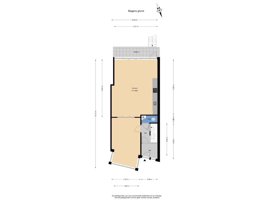 Bekijk plattegrond van Begane grond van Weurtseweg 93