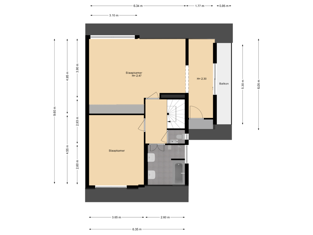 View floorplan of Eerste etage of Randveen 2