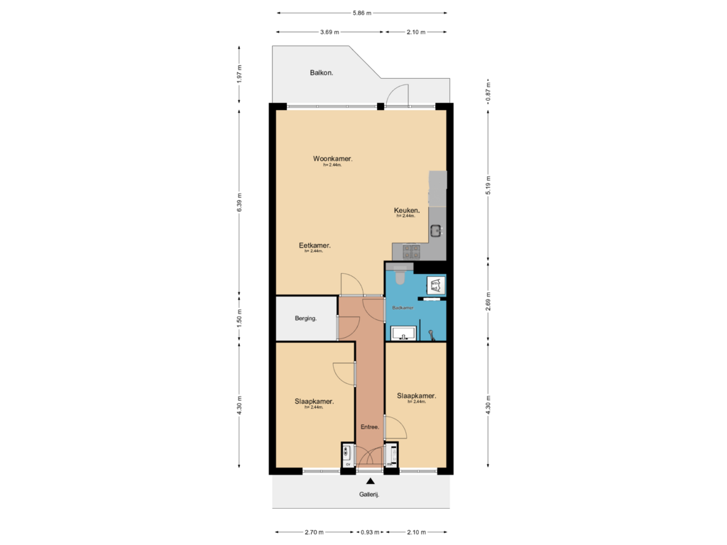 Bekijk plattegrond van Plattegrond van Camera Obscurastraat 121