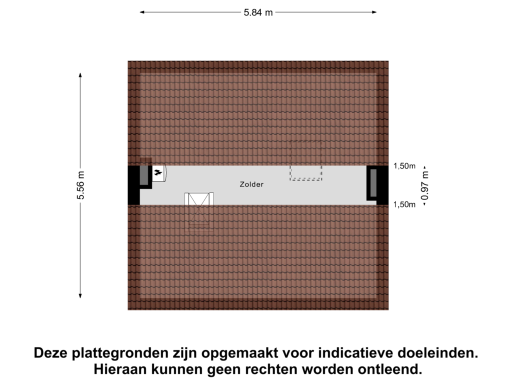 Bekijk plattegrond van Zolder van Graaf Engelbrechtstraat 42