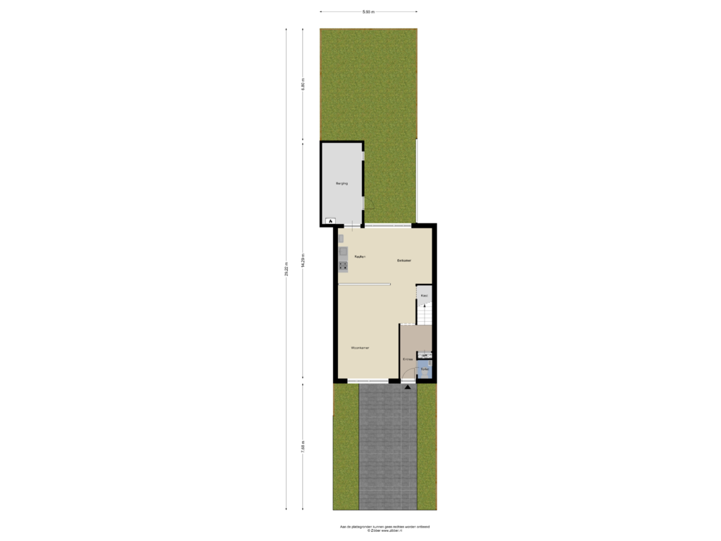 Bekijk plattegrond van Begane grond Tuin van Tulipastrjitte 22