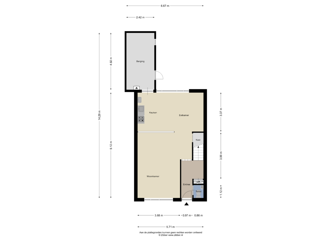 Bekijk plattegrond van Begane grond van Tulipastrjitte 22