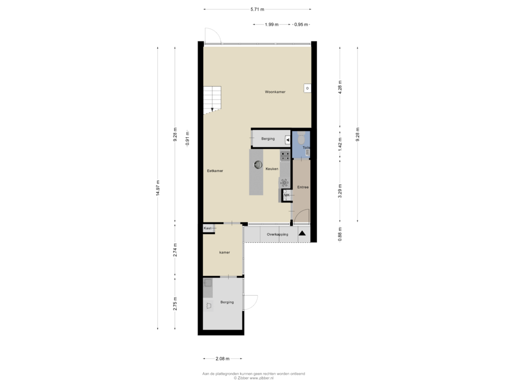 View floorplan of Begane Grond of Paalsteen 9