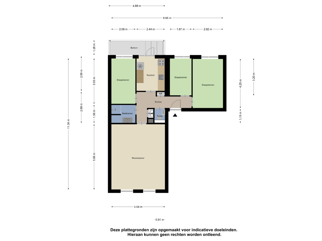 View floorplan of Appartement of Atjehstraat 74-B