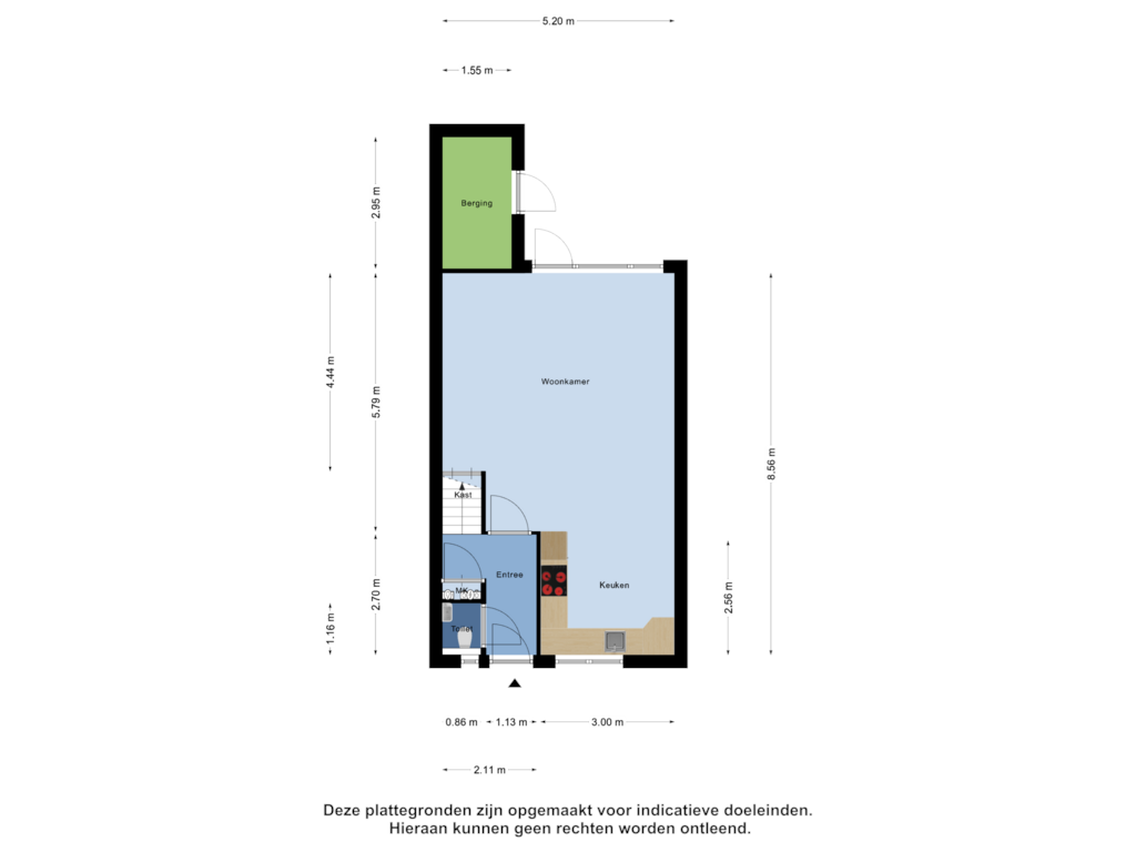 View floorplan of Begane Grond of Berkendaal 17