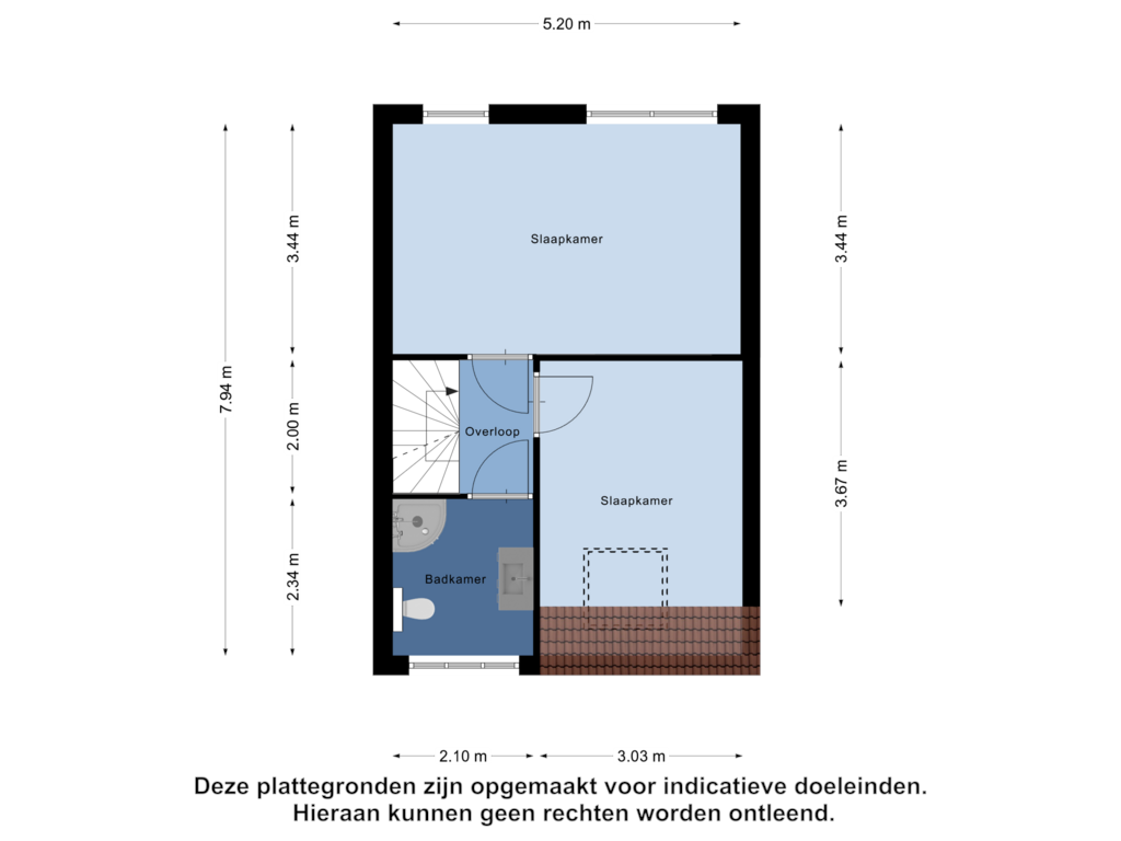 View floorplan of Eerste verdieping of Berkendaal 17