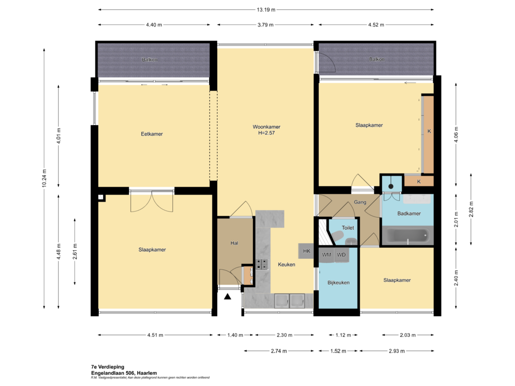 Bekijk plattegrond van 7e Verdieping van Engelandlaan 506