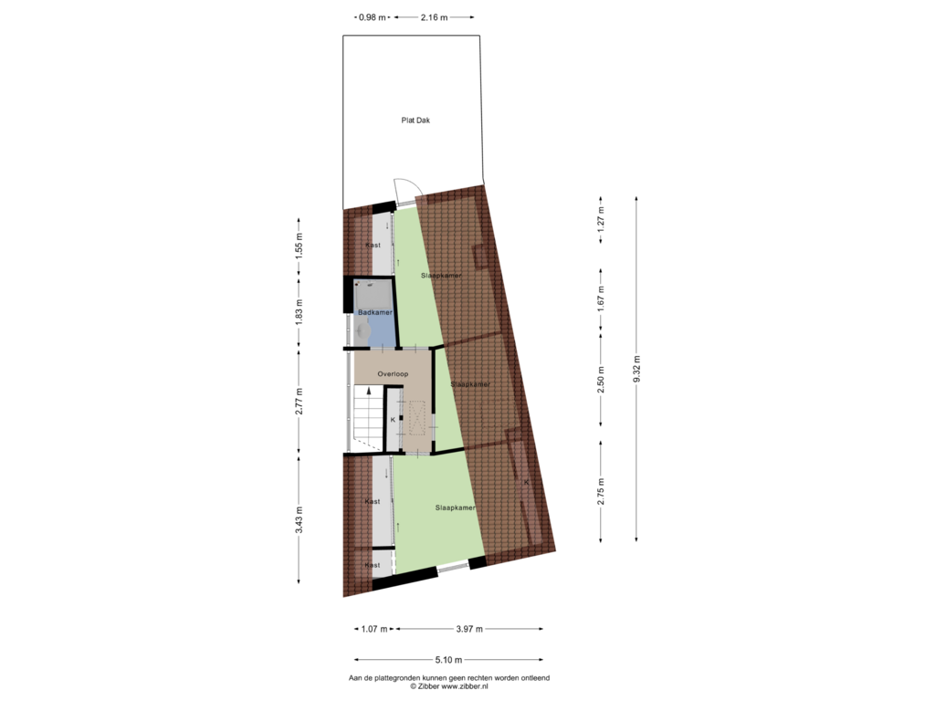 View floorplan of Eerste verdieping of Haverstraat 5