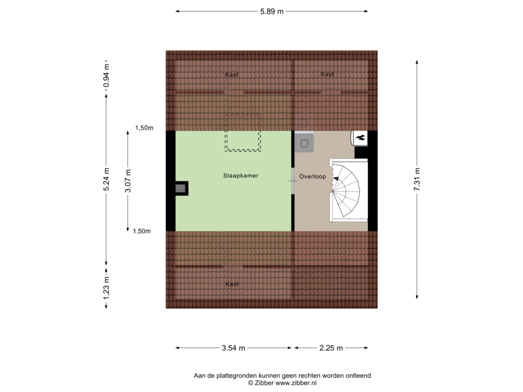 View floorplan of Tweede Verdieping of Kamerlingh Onnesstraat 57