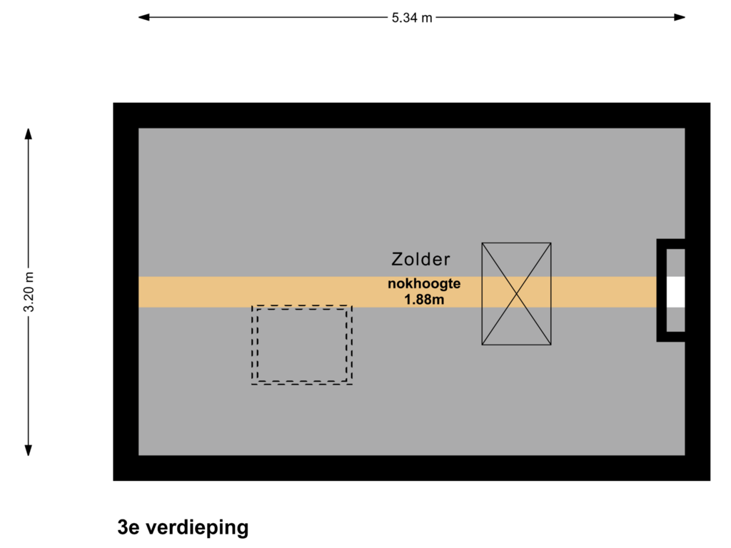 View floorplan of 3e verdieping of Rijksstraatweg 384