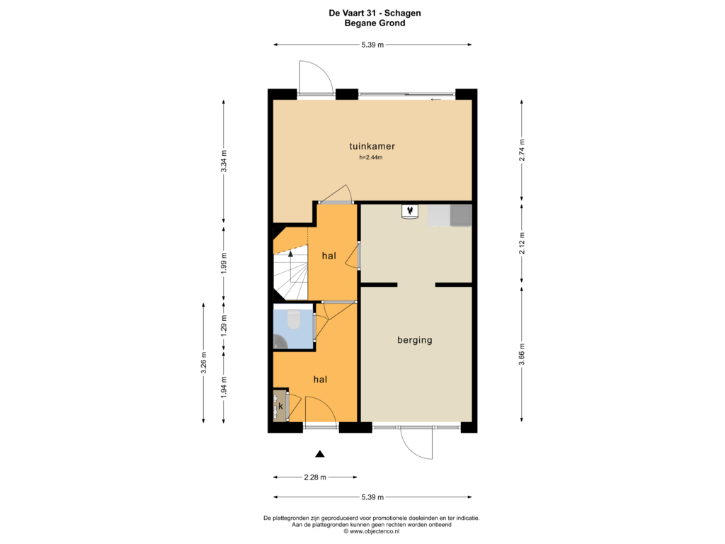 Bekijk plattegrond van BEGANE GROND van de Vaart 31